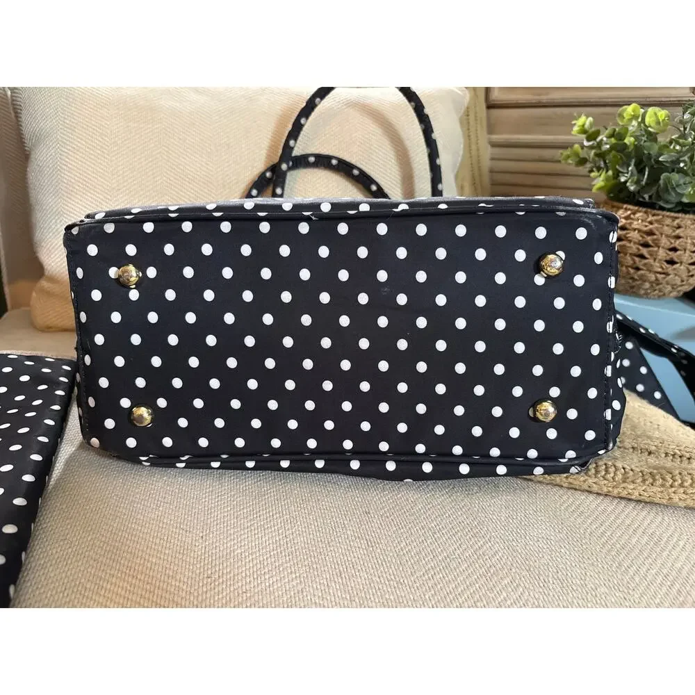 JuJuBe Be Classy Structured Multi-Functional Diaper Bag Black White Polka Dot